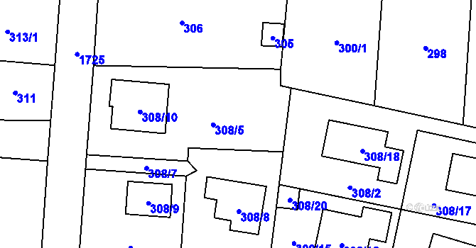 Parcela st. 308/6 v KÚ Slivenec, Katastrální mapa