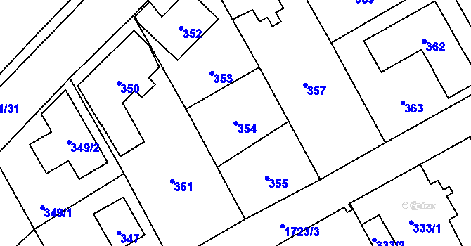 Parcela st. 354 v KÚ Slivenec, Katastrální mapa