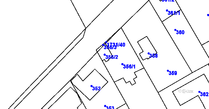 Parcela st. 356/2 v KÚ Slivenec, Katastrální mapa