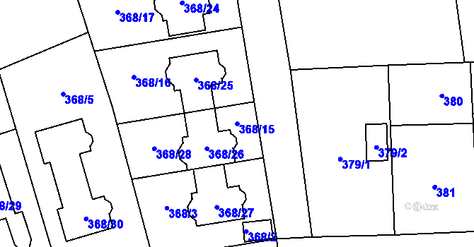 Parcela st. 368/15 v KÚ Slivenec, Katastrální mapa