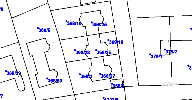 Parcela st. 368/26 v KÚ Slivenec, Katastrální mapa