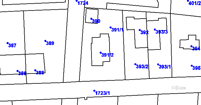Parcela st. 391/2 v KÚ Slivenec, Katastrální mapa