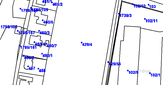 Parcela st. 429/4 v KÚ Slivenec, Katastrální mapa
