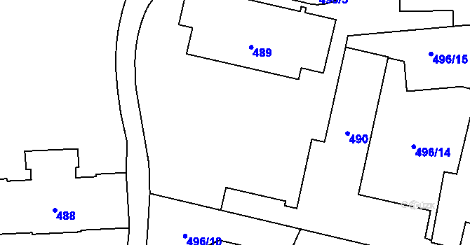 Parcela st. 496/4 v KÚ Slivenec, Katastrální mapa