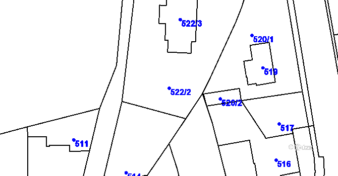Parcela st. 522/2 v KÚ Slivenec, Katastrální mapa