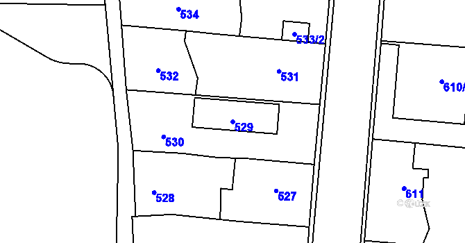 Parcela st. 529 v KÚ Slivenec, Katastrální mapa