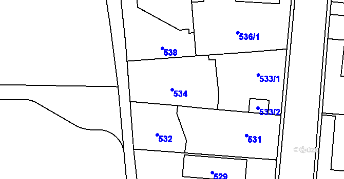 Parcela st. 534 v KÚ Slivenec, Katastrální mapa