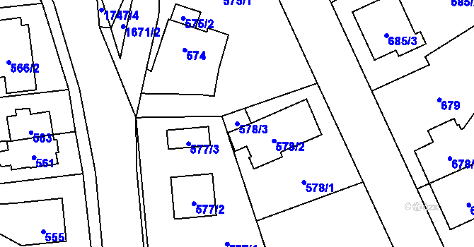 Parcela st. 578/3 v KÚ Slivenec, Katastrální mapa