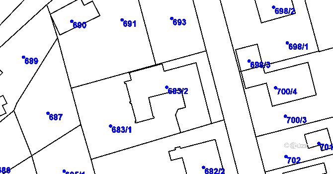 Parcela st. 683/2 v KÚ Slivenec, Katastrální mapa