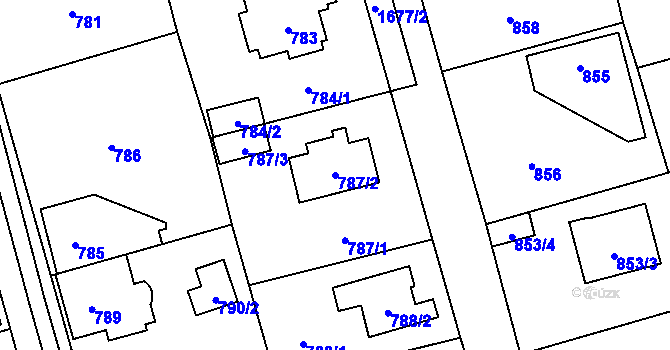 Parcela st. 787/2 v KÚ Slivenec, Katastrální mapa