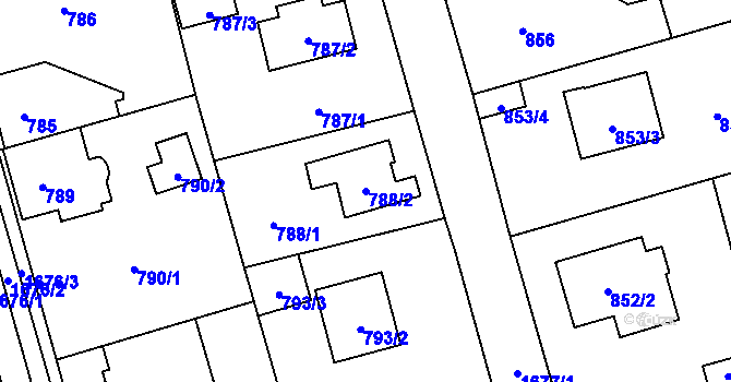 Parcela st. 788/2 v KÚ Slivenec, Katastrální mapa
