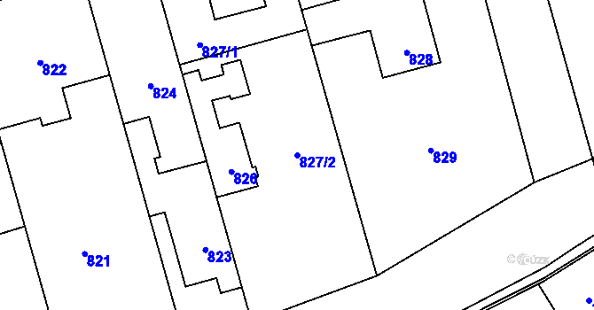 Parcela st. 827/2 v KÚ Slivenec, Katastrální mapa