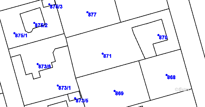 Parcela st. 871 v KÚ Slivenec, Katastrální mapa