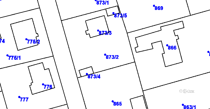 Parcela st. 873/2 v KÚ Slivenec, Katastrální mapa