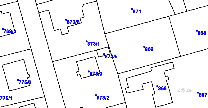 Parcela st. 873/5 v KÚ Slivenec, Katastrální mapa