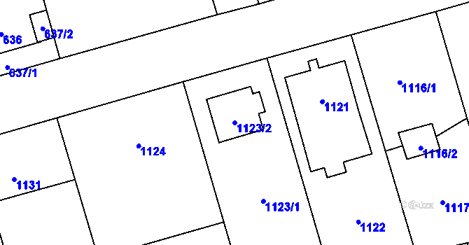 Parcela st. 1123/2 v KÚ Slivenec, Katastrální mapa