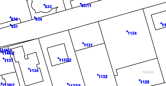 Parcela st. 1131 v KÚ Slivenec, Katastrální mapa