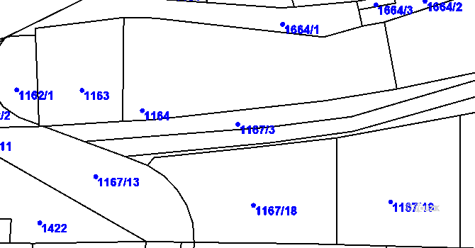 Parcela st. 1167/3 v KÚ Slivenec, Katastrální mapa