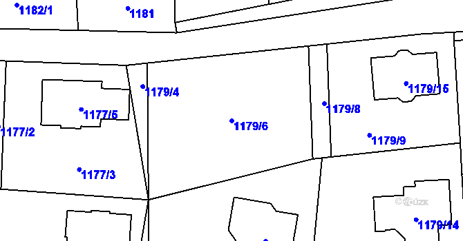 Parcela st. 1179/6 v KÚ Slivenec, Katastrální mapa
