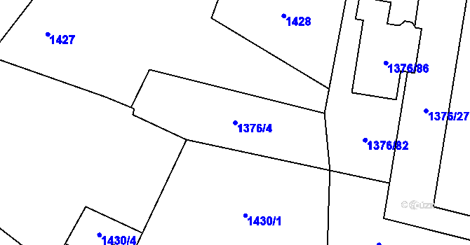 Parcela st. 1376/4 v KÚ Slivenec, Katastrální mapa