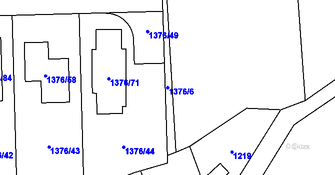 Parcela st. 1376/6 v KÚ Slivenec, Katastrální mapa