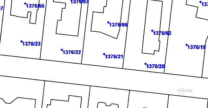 Parcela st. 1376/21 v KÚ Slivenec, Katastrální mapa