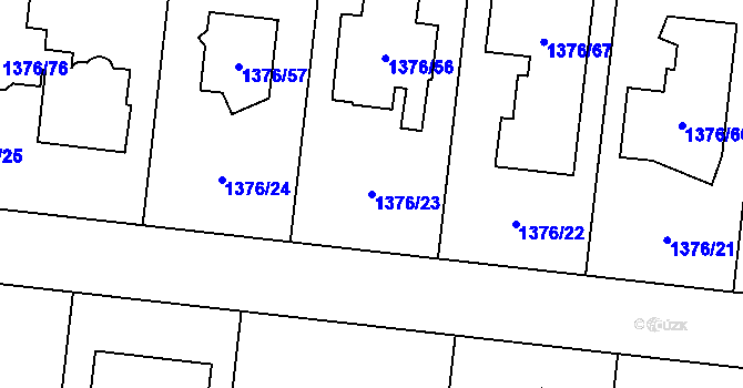 Parcela st. 1376/23 v KÚ Slivenec, Katastrální mapa