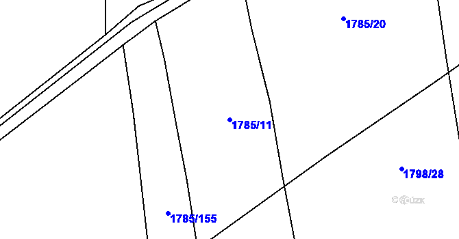 Parcela st. 1785/11 v KÚ Slivenec, Katastrální mapa