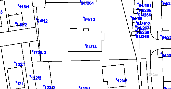 Parcela st. 94/14 v KÚ Slivenec, Katastrální mapa