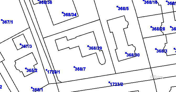 Parcela st. 368/29 v KÚ Slivenec, Katastrální mapa