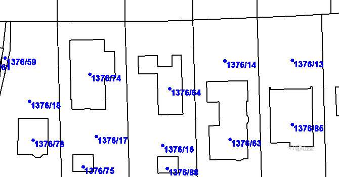 Parcela st. 1376/64 v KÚ Slivenec, Katastrální mapa