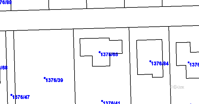 Parcela st. 1376/65 v KÚ Slivenec, Katastrální mapa