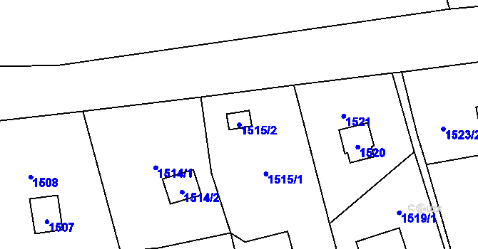 Parcela st. 1515/2 v KÚ Slivenec, Katastrální mapa
