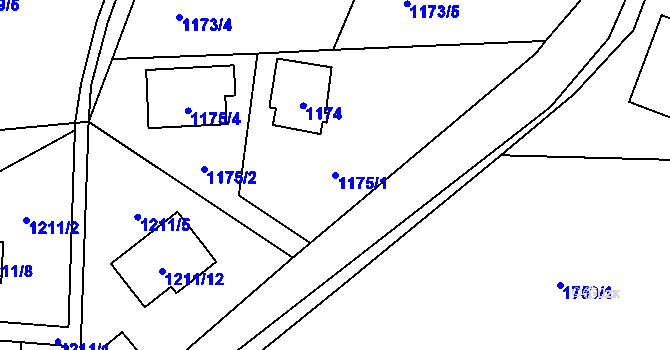 Parcela st. 1175/1 v KÚ Slivenec, Katastrální mapa