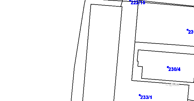Parcela st. 233/6 v KÚ Slivenec, Katastrální mapa