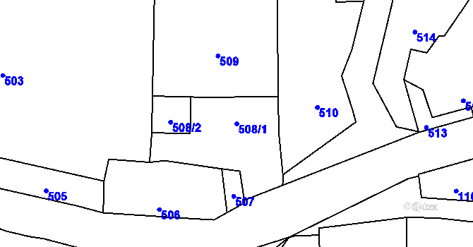 Parcela st. 508/1 v KÚ Slivenec, Katastrální mapa