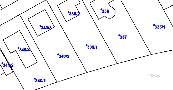 Parcela st. 339/1 v KÚ Slivenec, Katastrální mapa