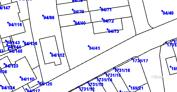 Parcela st. 94/41 v KÚ Slivenec, Katastrální mapa