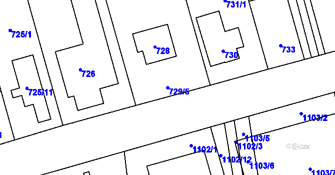 Parcela st. 729/5 v KÚ Slivenec, Katastrální mapa