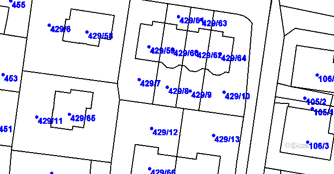 Parcela st. 429/8 v KÚ Slivenec, Katastrální mapa