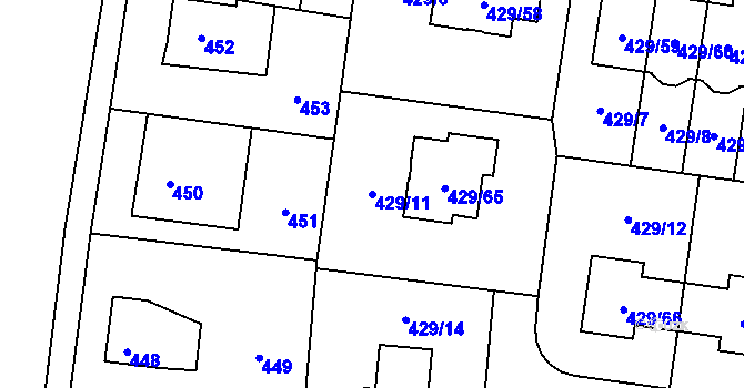 Parcela st. 429/11 v KÚ Slivenec, Katastrální mapa