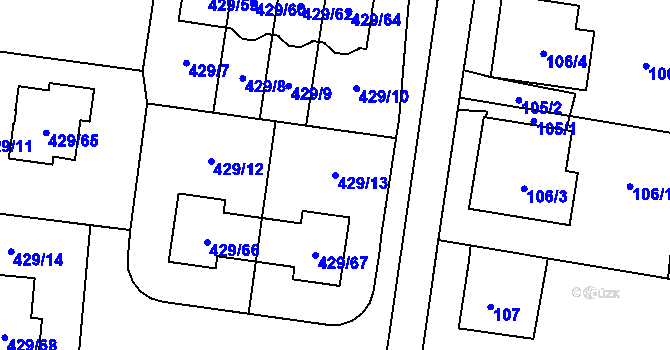 Parcela st. 429/13 v KÚ Slivenec, Katastrální mapa