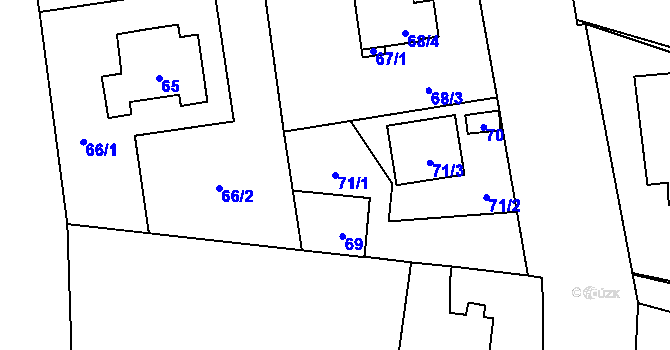 Parcela st. 71/1 v KÚ Slivenec, Katastrální mapa