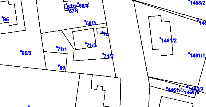Parcela st. 71/2 v KÚ Slivenec, Katastrální mapa