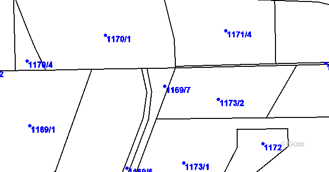 Parcela st. 1169/7 v KÚ Slivenec, Katastrální mapa