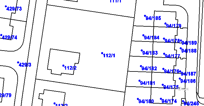 Parcela st. 112/1 v KÚ Slivenec, Katastrální mapa