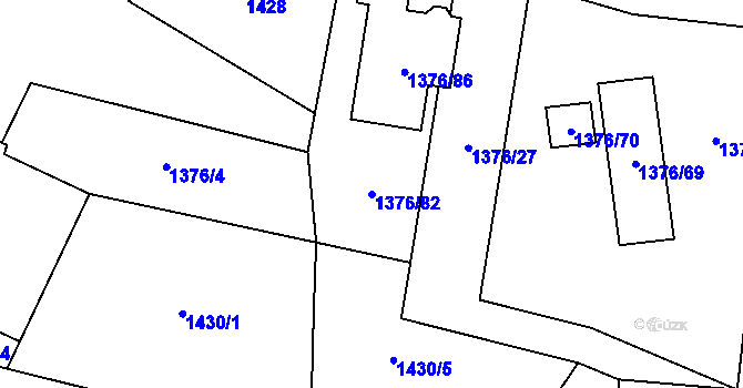 Parcela st. 1376/82 v KÚ Slivenec, Katastrální mapa