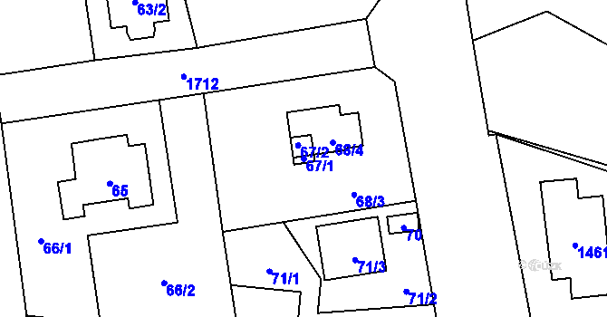 Parcela st. 67/1 v KÚ Slivenec, Katastrální mapa