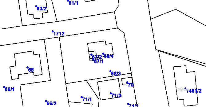 Parcela st. 68/4 v KÚ Slivenec, Katastrální mapa