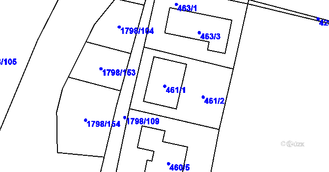 Parcela st. 461/1 v KÚ Slivenec, Katastrální mapa